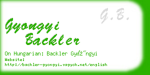 gyongyi backler business card